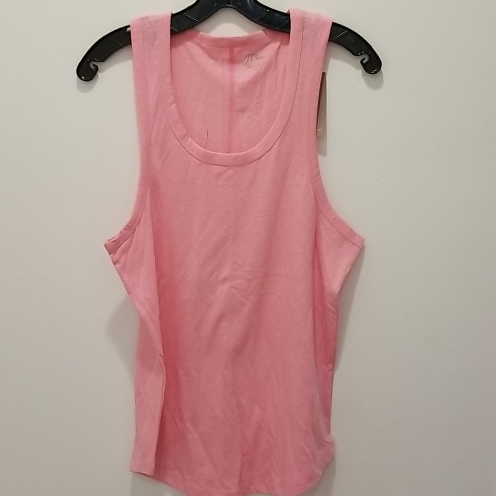 NWT J. Crew hot pink cotton tank top
